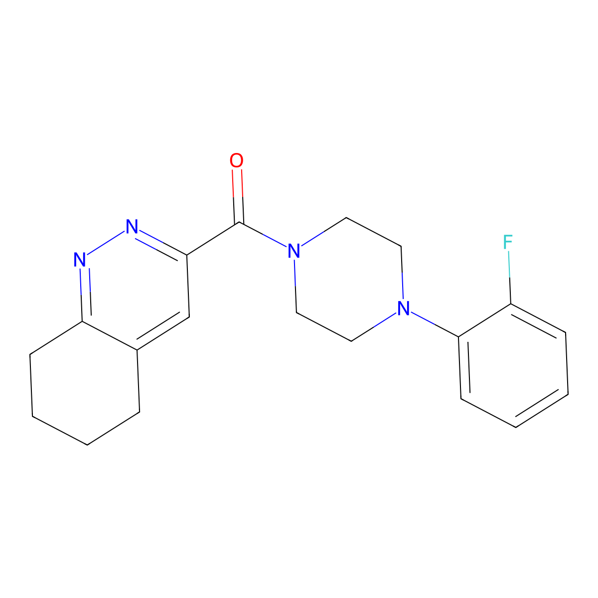 3-[4-(2-Fluorophenyl)piperazine-1-carbonyl]-5,6,7,8-tetrahydrocinnoline molecular structure, CAS 2415534-48-2