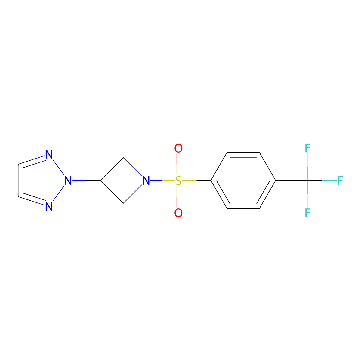2-{1-[4-(trifluoromethyl)benzenesulfonyl]azetidin-3-yl}-2H-1,2,3-triazole molecular structure, CAS 2415534-51-7