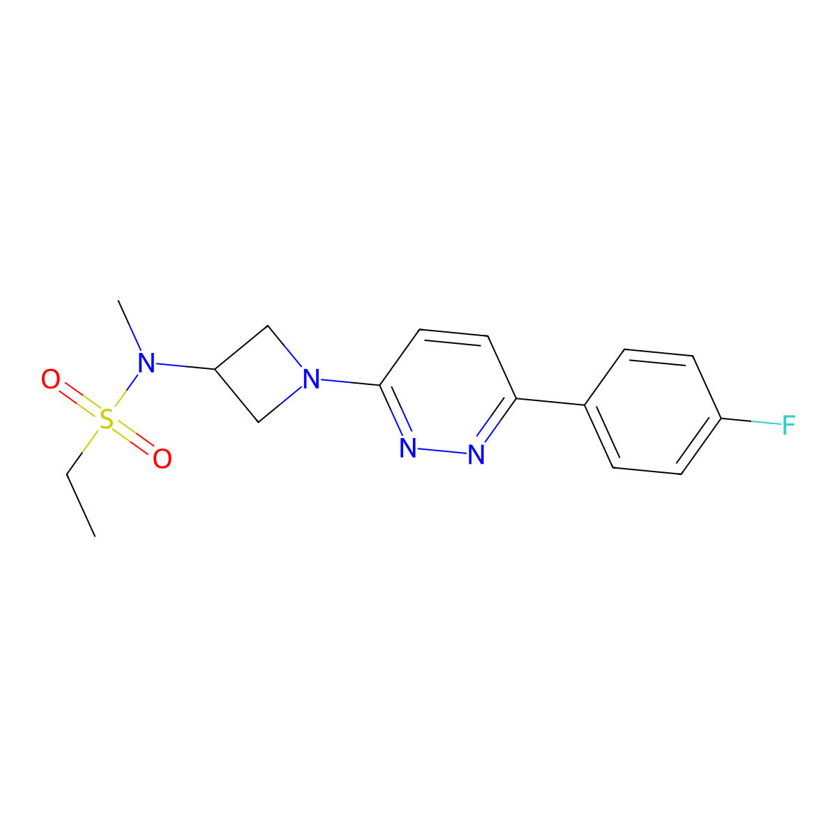 N-{1-[6-(4-fluorophenyl)pyridazin-3-yl]azetidin-3-yl}-N-methylethane-1-sulfonamide molecular structure, CAS 2415534-61-9