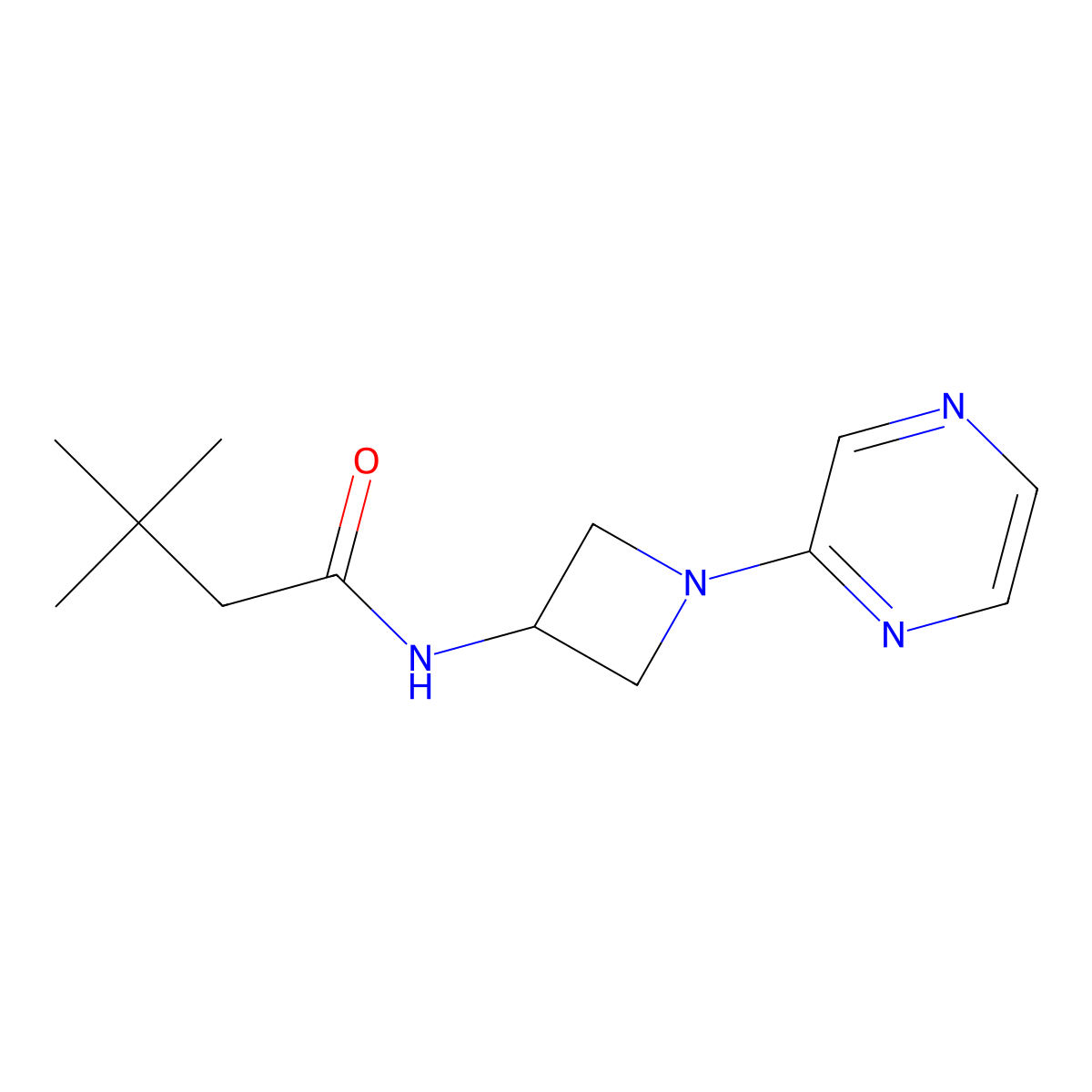 3,3-dimethyl-N-[1-(pyrazin-2-yl)azetidin-3-yl]butanamide molecular structure, CAS 2415534-71-1
