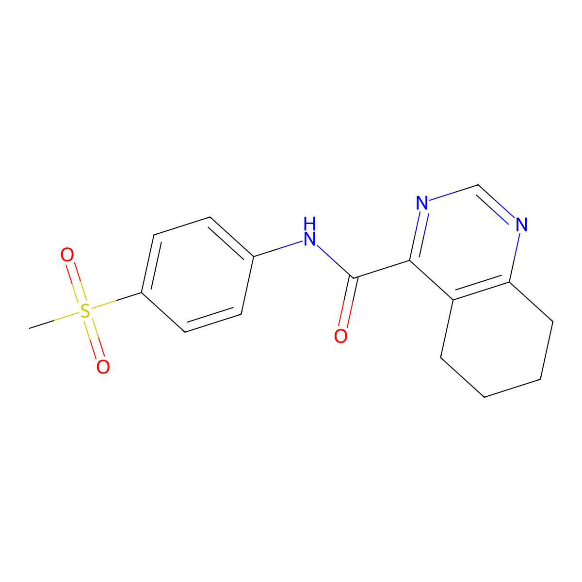 N-(4-methanesulfonylphenyl)-5,6,7,8-tetrahydroquinazoline-4-carboxamide molecular structure, CAS 2415534-74-4