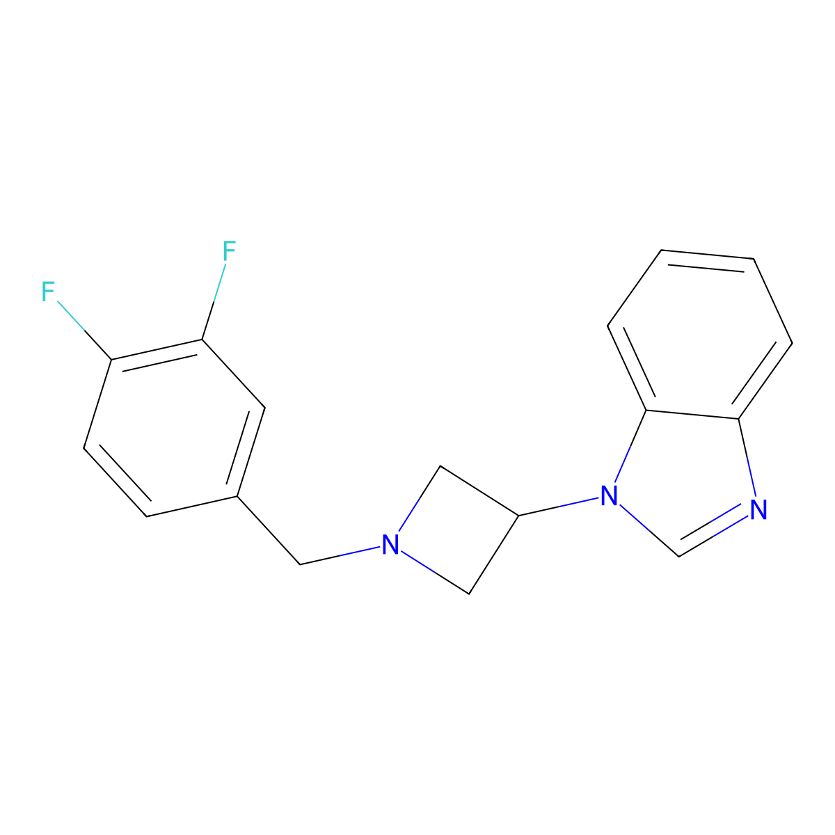 1-{1-[(3,4-difluorophenyl)methyl]azetidin-3-yl}-1H-1,3-benzodiazole molecular structure, CAS 2415535-10-1