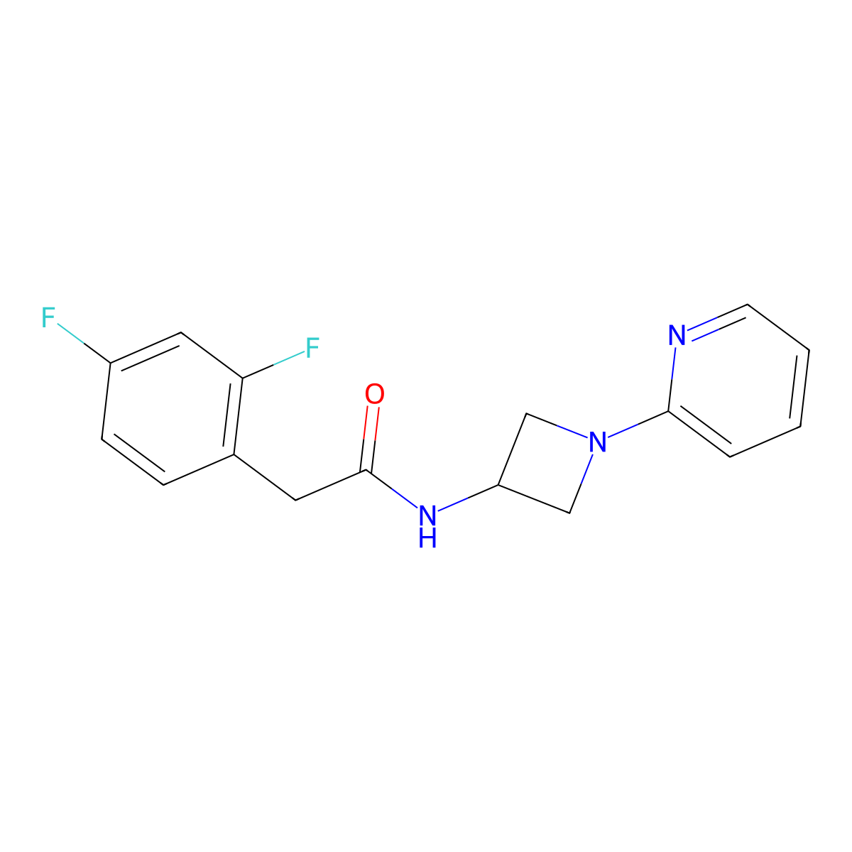 2-(2,4-difluorophenyl)-N-[1-(pyridin-2-yl)azetidin-3-yl]acetamide molecular structure, CAS 2415535-11-2