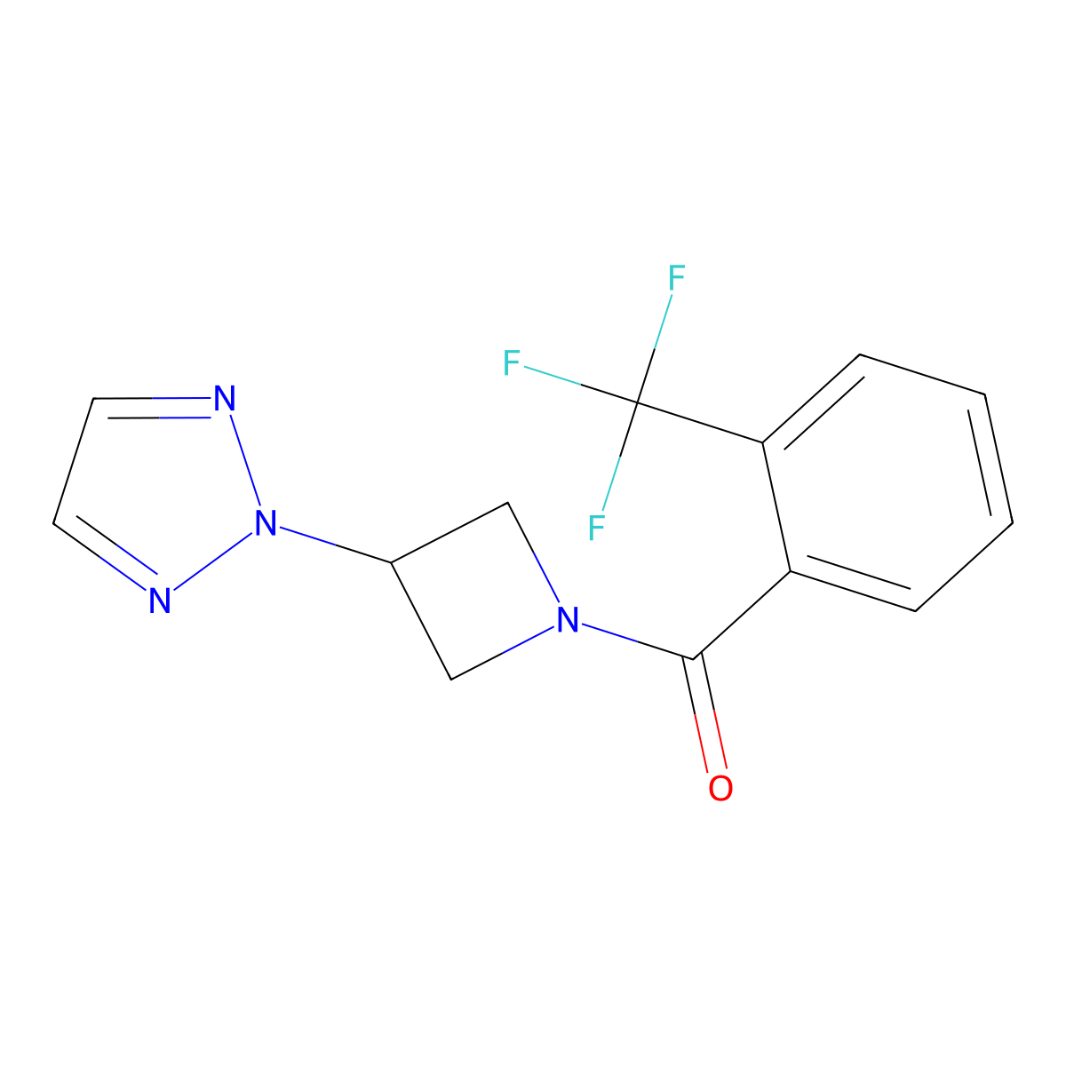 2-{1-[2-(trifluoromethyl)benzoyl]azetidin-3-yl}-2H-1,2,3-triazole molecular structure, CAS 2415535-17-8