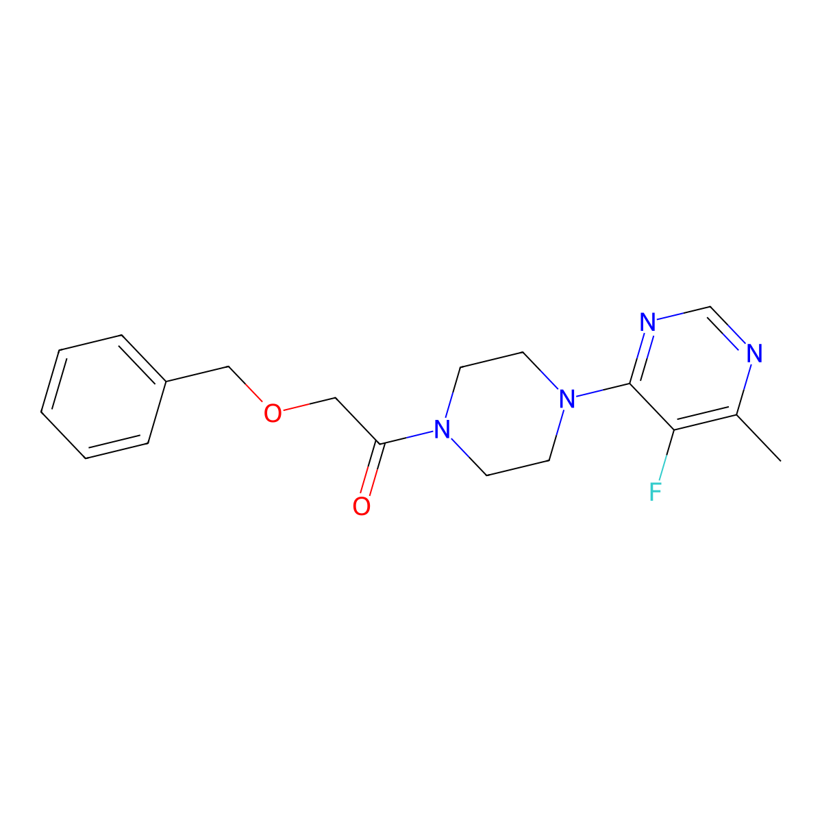2-(Benzyloxy)-1-[4-(5-fluoro-6-methylpyrimidin-4-yl)piperazin-1-yl]ethan-1-one molecular structure, CAS 2415535-18-9