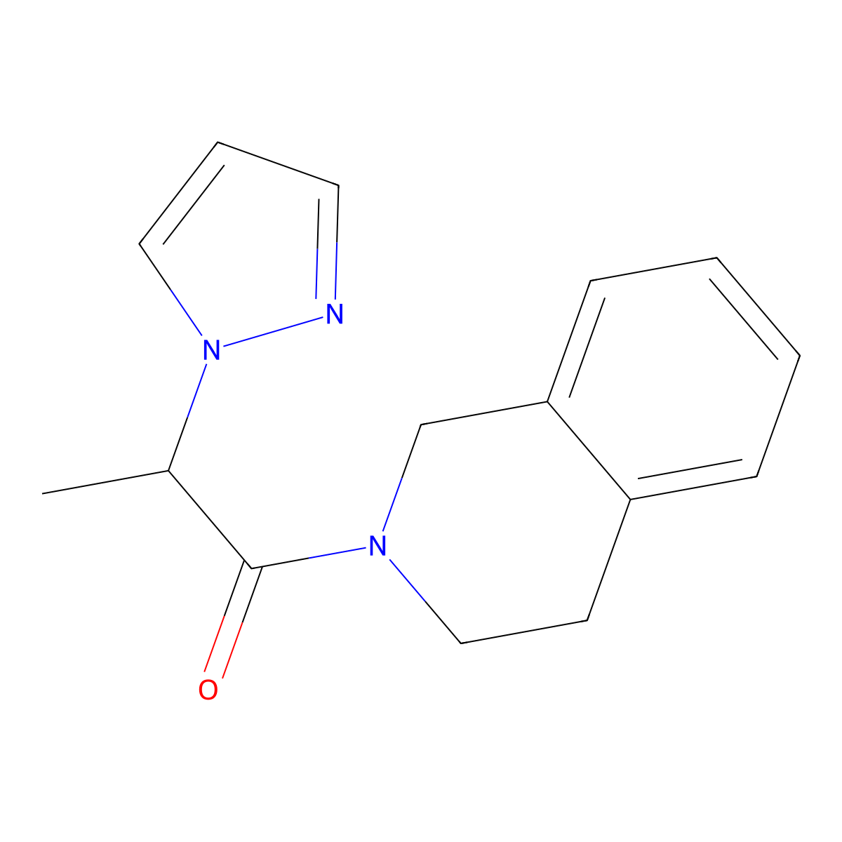 2-(1H-pyrazol-1-yl)-1-(1,2,3,4-tetrahydroisoquinolin-2-yl)propan-1-one molecular structure, CAS 2415535-20-3
