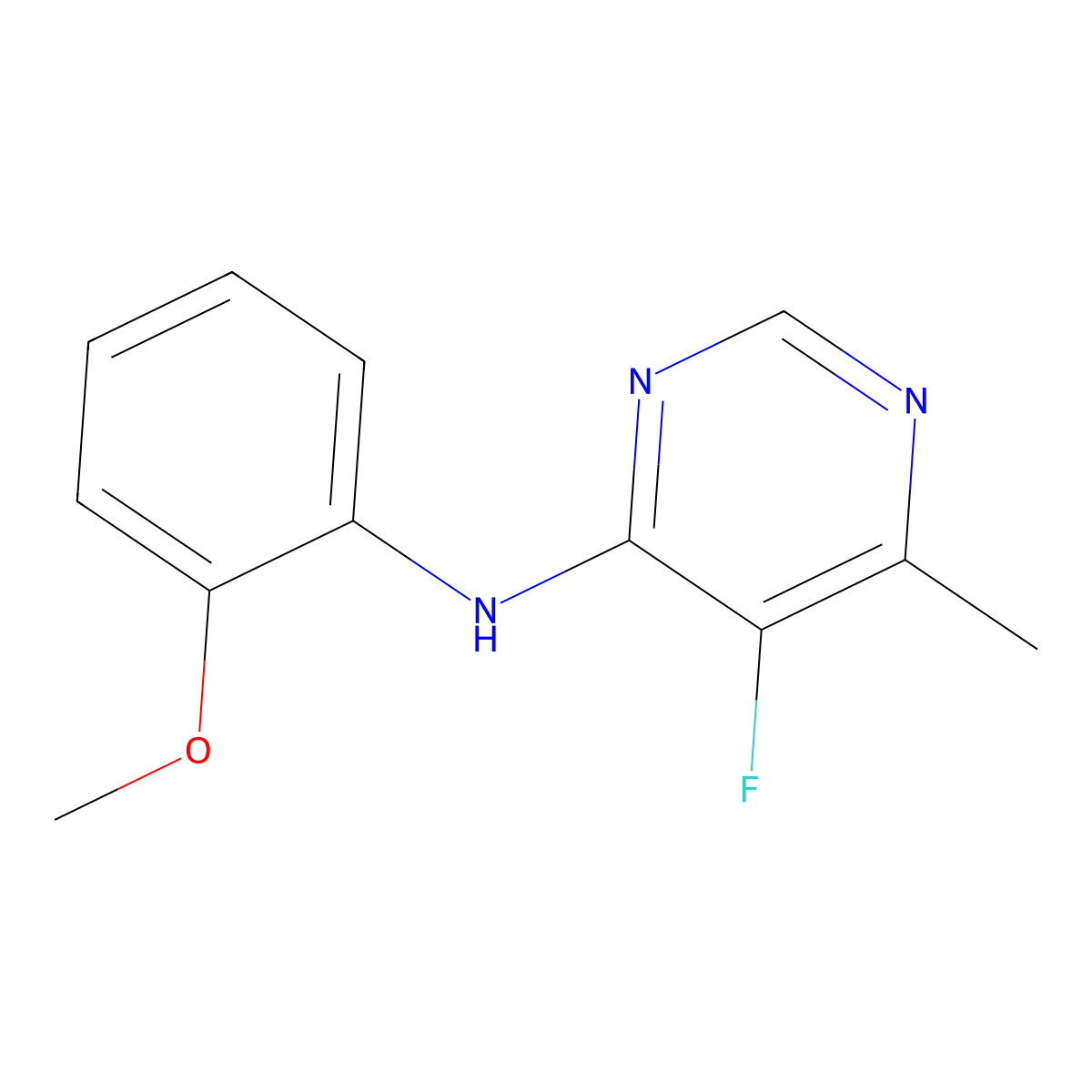 5-Fluoro-N-(2-methoxyphenyl)-6-methylpyrimidin-4-amine molecular structure, CAS 2415535-25-8