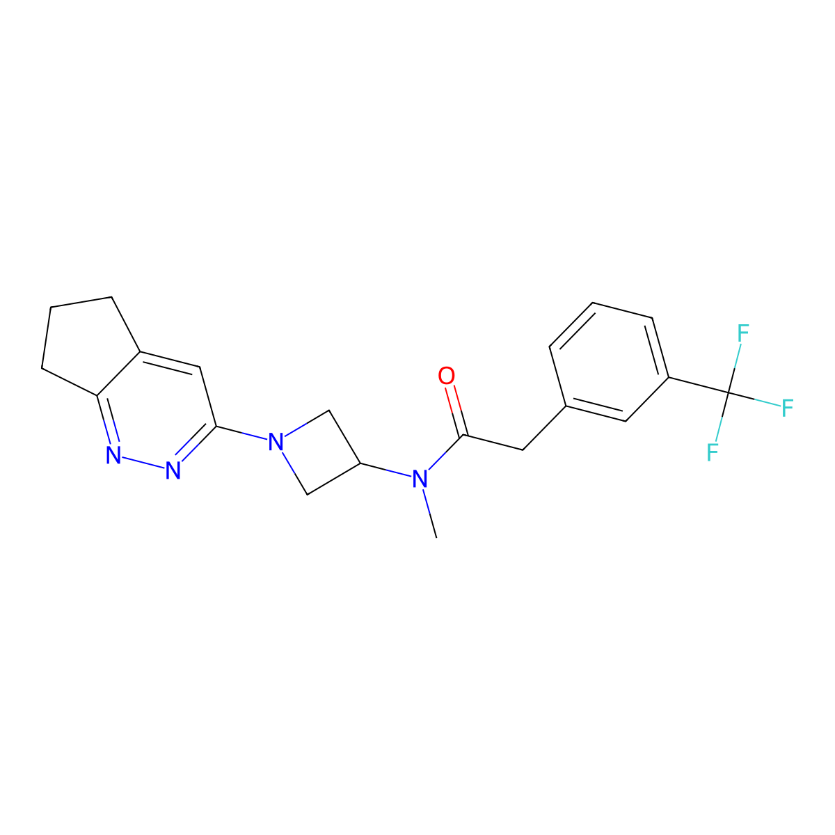 N-(1-{5H,6H,7H-cyclopenta[c]pyridazin-3-yl}azetidin-3-yl)-N-methyl-2-[3-(trifluoromethyl)phenyl]acetamide molecular structure, CAS 2415535-33-8