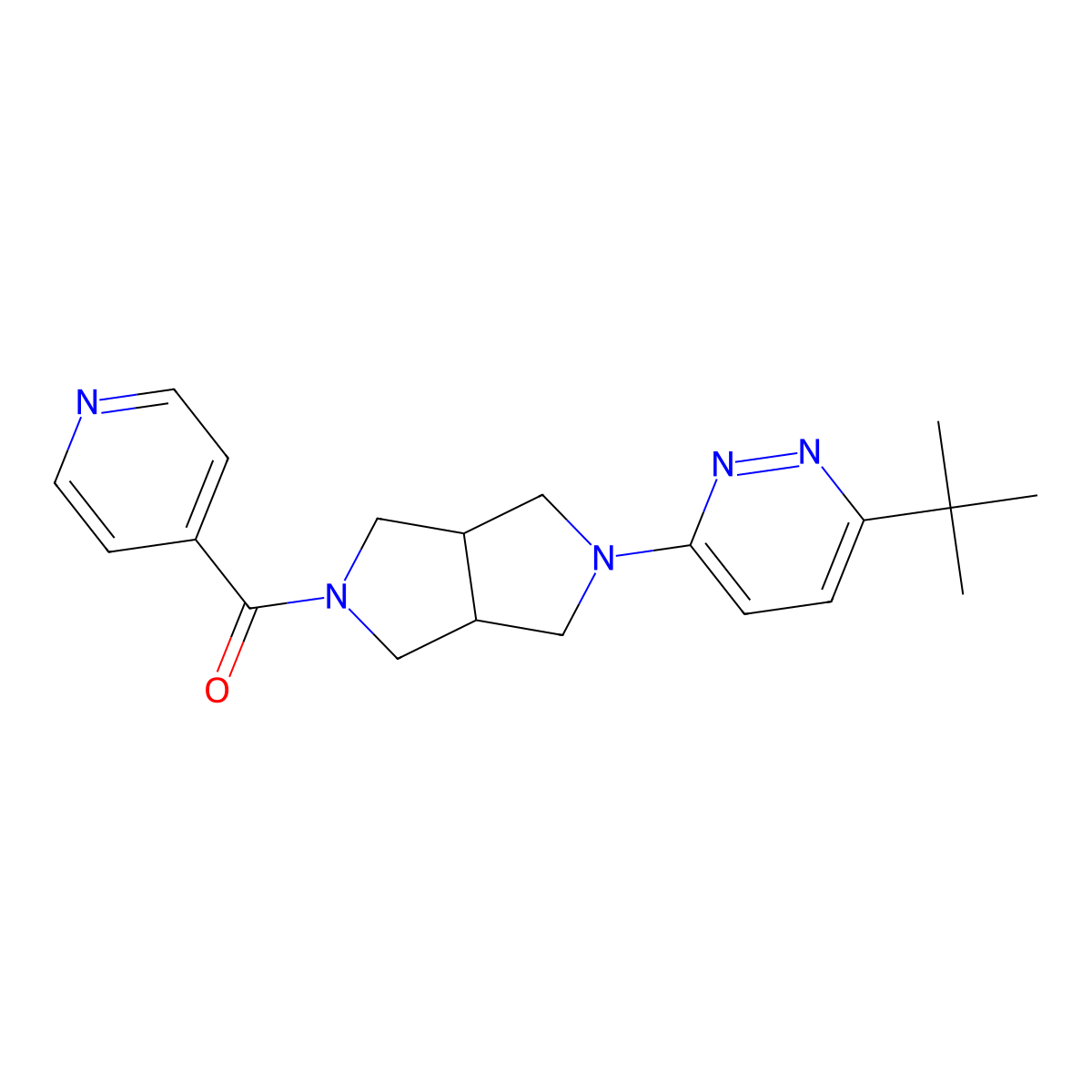 3-Tert-butyl-6-[5-(pyridine-4-carbonyl)-octahydropyrrolo[3,4-c]pyrrol-2-yl]pyridazine molecular structure, CAS 2415538-51-9