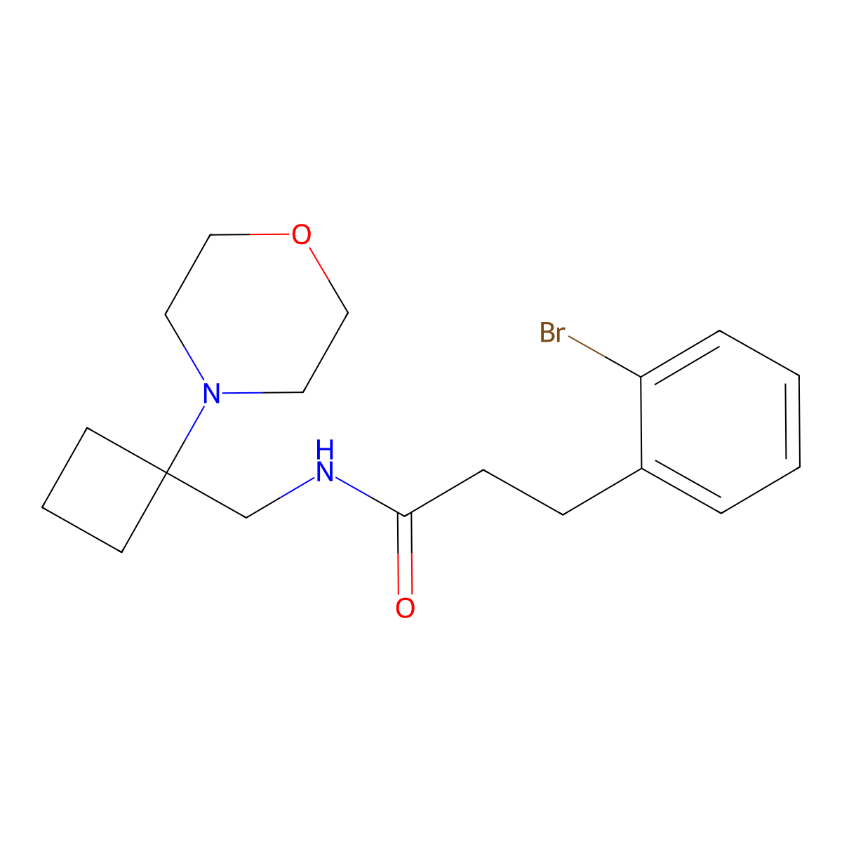 3-(2-bromophenyl)-N-{[1-(morpholin-4-yl)cyclobutyl]methyl}propanamide molecular structure, CAS 2415538-63-3