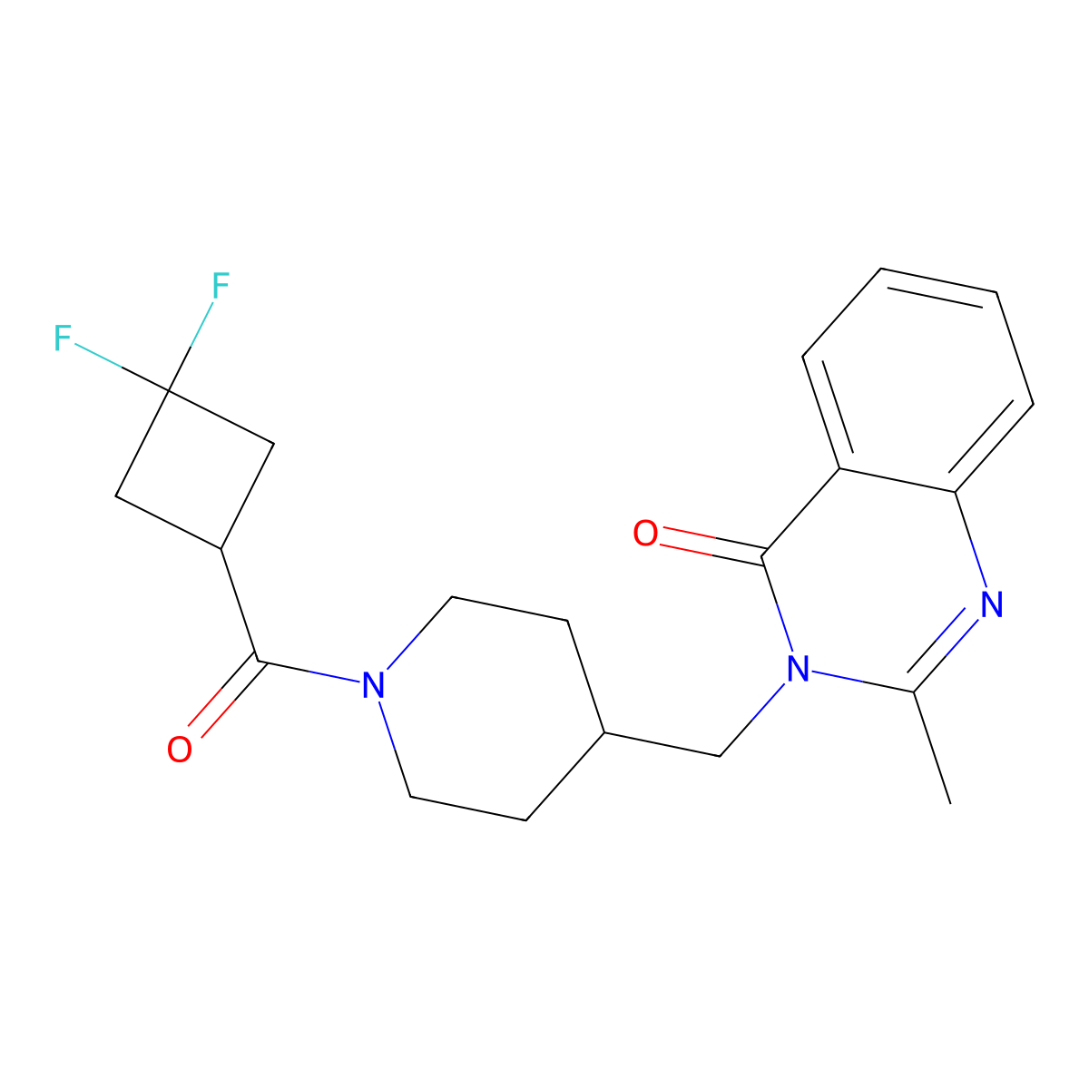 3-{[1-(3,3-Difluorocyclobutanecarbonyl)piperidin-4-yl]methyl}-2-methyl-3,4-dihydroquinazolin-4-one molecular structure, CAS 2415538-66-6