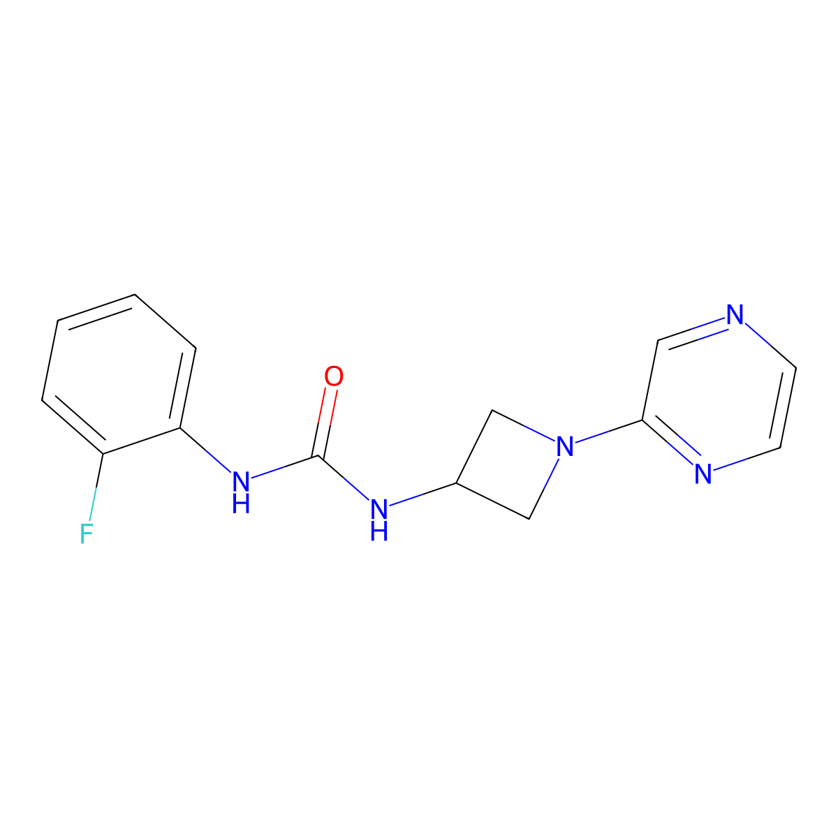 1-(2-Fluorophenyl)-3-[1-(pyrazin-2-yl)azetidin-3-yl]urea molecular structure, CAS 2415538-74-6