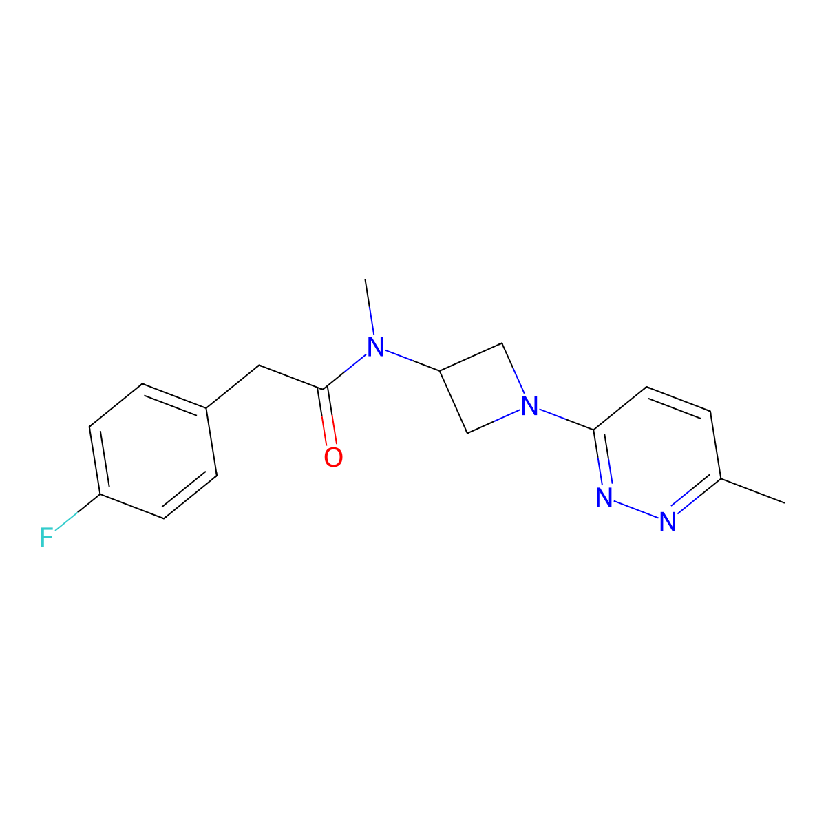 2-(4-fluorophenyl)-N-methyl-N-[1-(6-methylpyridazin-3-yl)azetidin-3-yl]acetamide molecular structure, CAS 2415538-76-8
