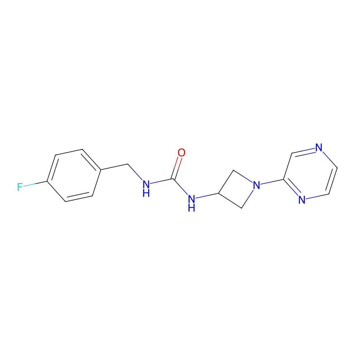 1-[(4-Fluorophenyl)methyl]-3-[1-(pyrazin-2-yl)azetidin-3-yl]urea molecular structure, CAS 2415538-80-4