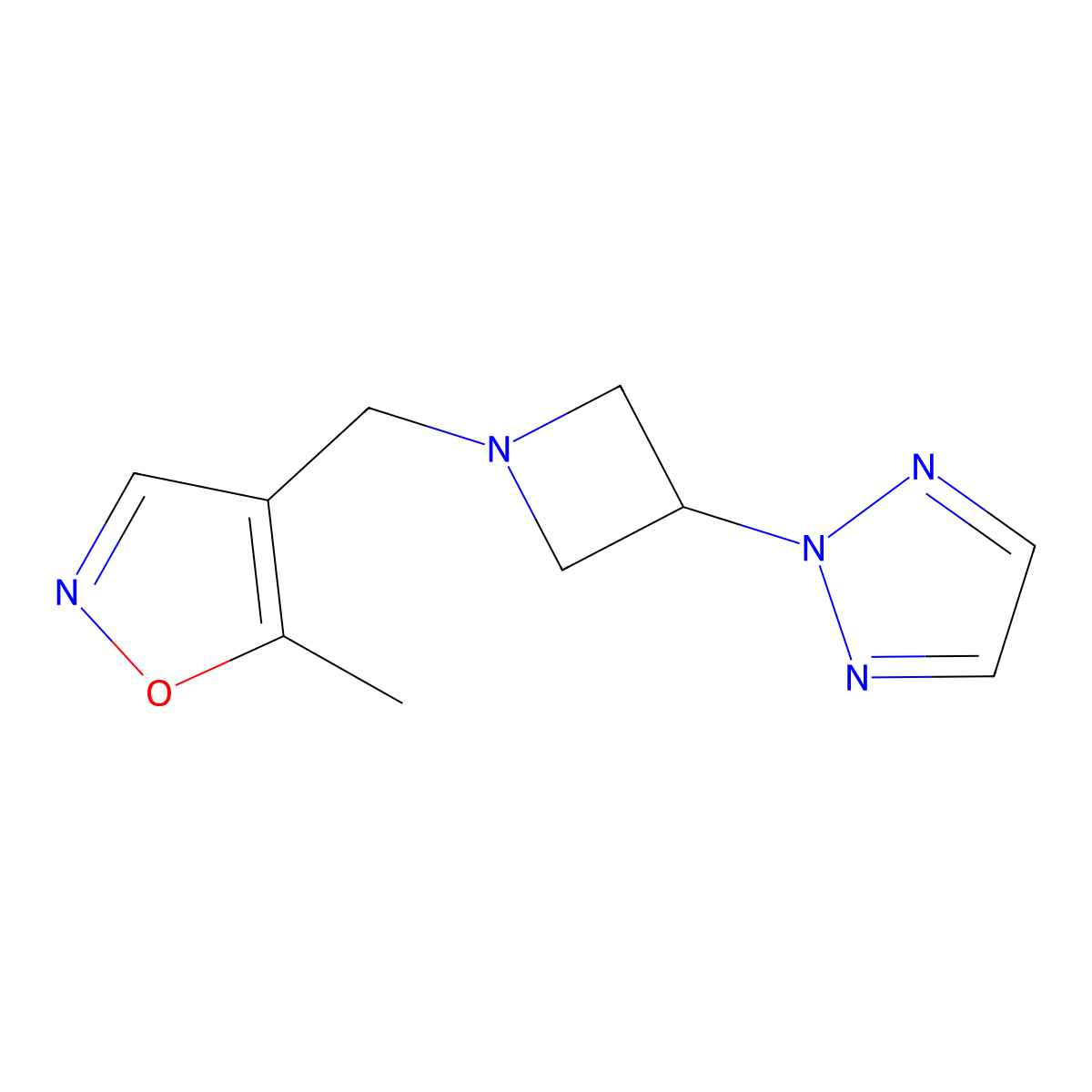 2-{1-[(5-methyl-1,2-oxazol-4-yl)methyl]azetidin-3-yl}-2H-1,2,3-triazole molecular structure, CAS 2415538-83-7