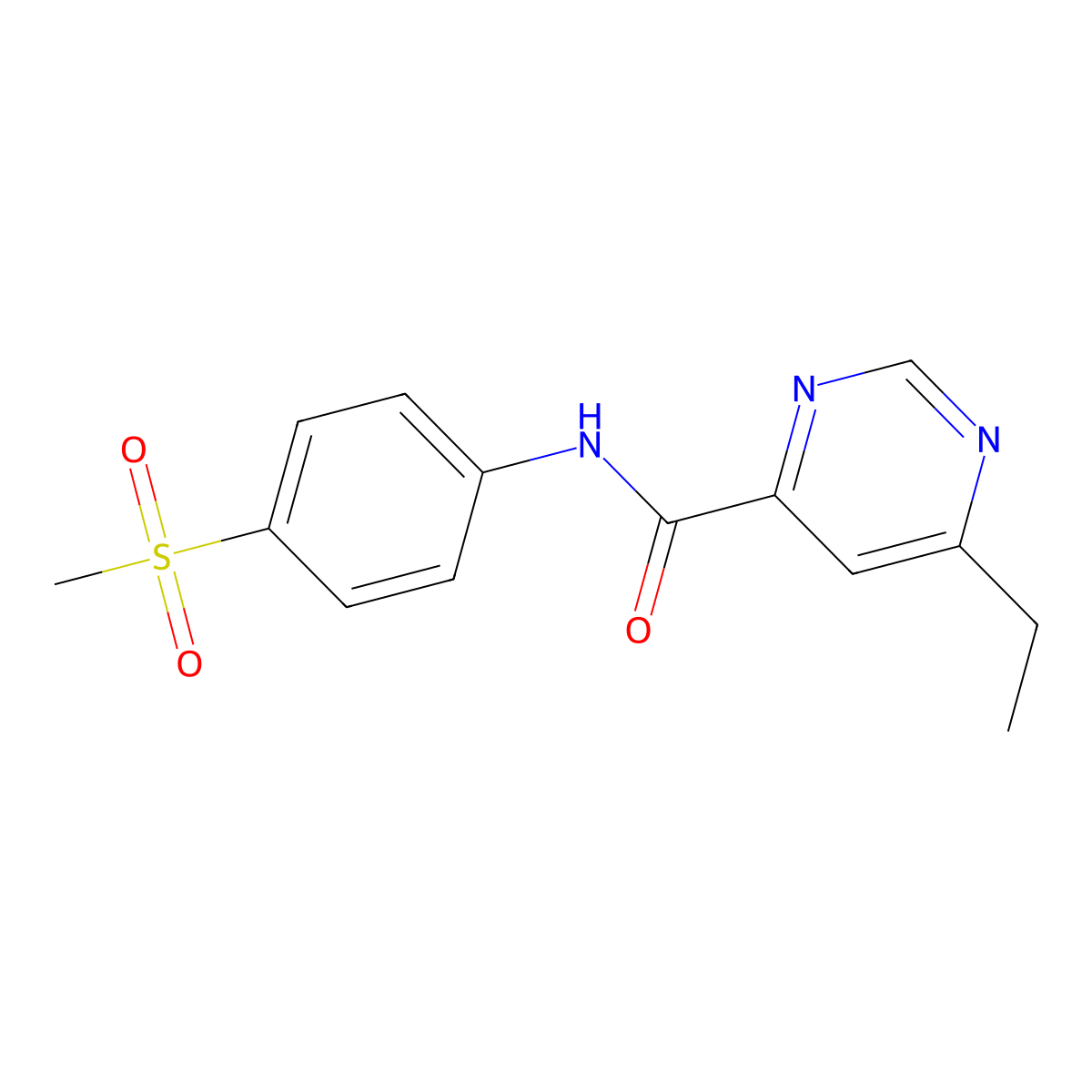 6-ethyl-N-(4-methanesulfonylphenyl)pyrimidine-4-carboxamide molecular structure, CAS 2415538-85-9