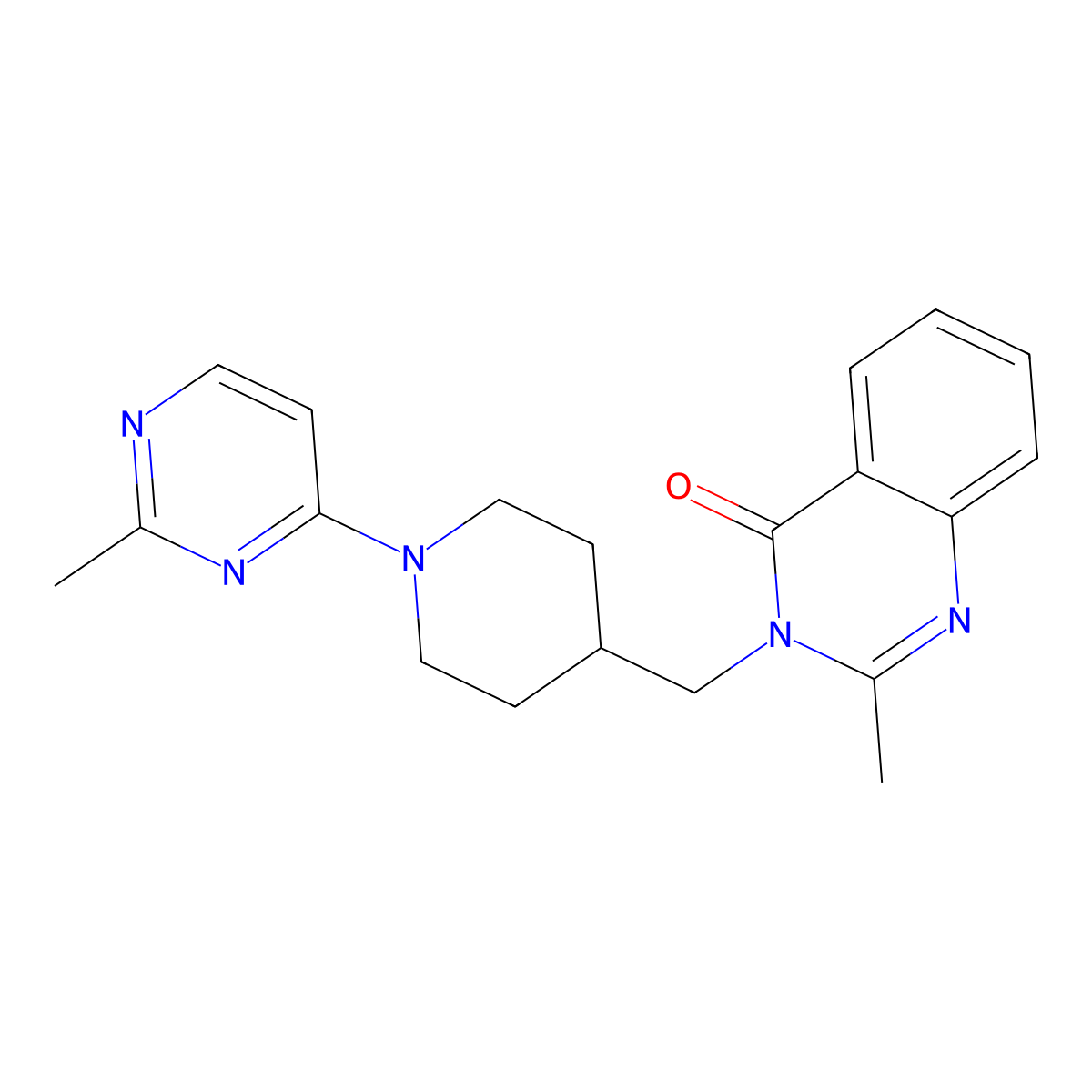 2-Methyl-3-{[1-(2-methylpyrimidin-4-yl)piperidin-4-yl]methyl}-3,4-dihydroquinazolin-4-one molecular structure, CAS 2415538-86-0