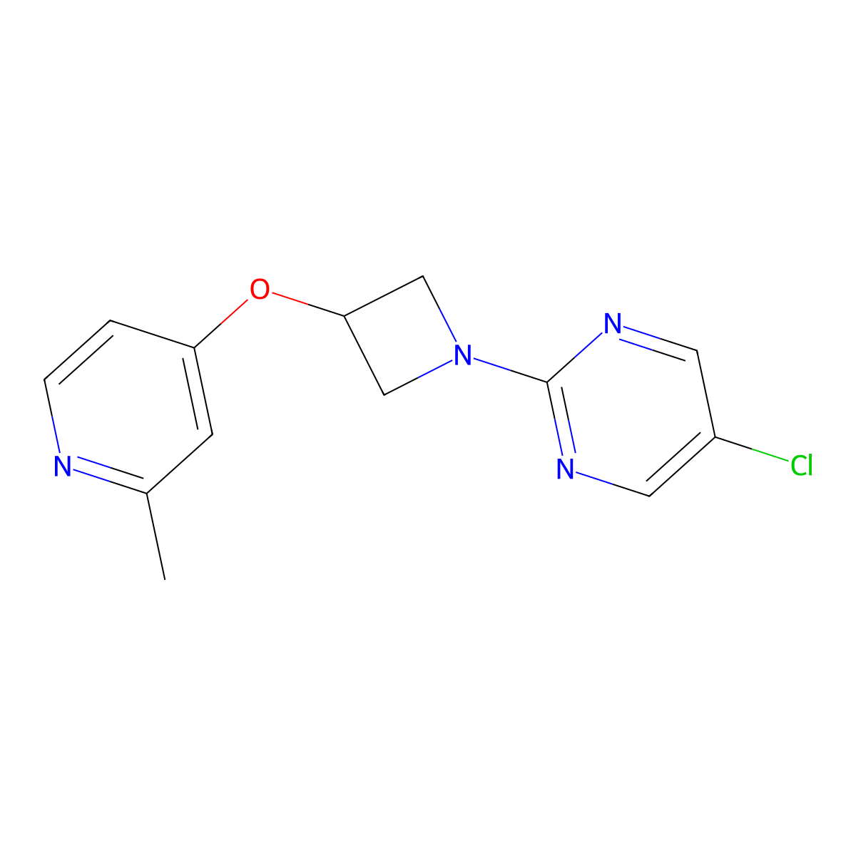 5-Chloro-2-{3-[(2-methylpyridin-4-yl)oxy]azetidin-1-yl}pyrimidine molecular structure, CAS 2415538-89-3