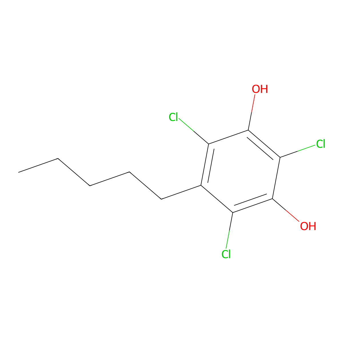 2,4,6-Trichloro-5-pentylbenzene-1,3-diol molecular structure, CAS 2415538-90-6
