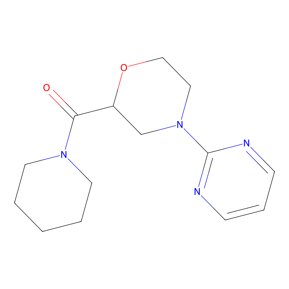 2-(Piperidine-1-carbonyl)-4-(pyrimidin-2-yl)morpholine molecular structure, CAS 2415538-91-7