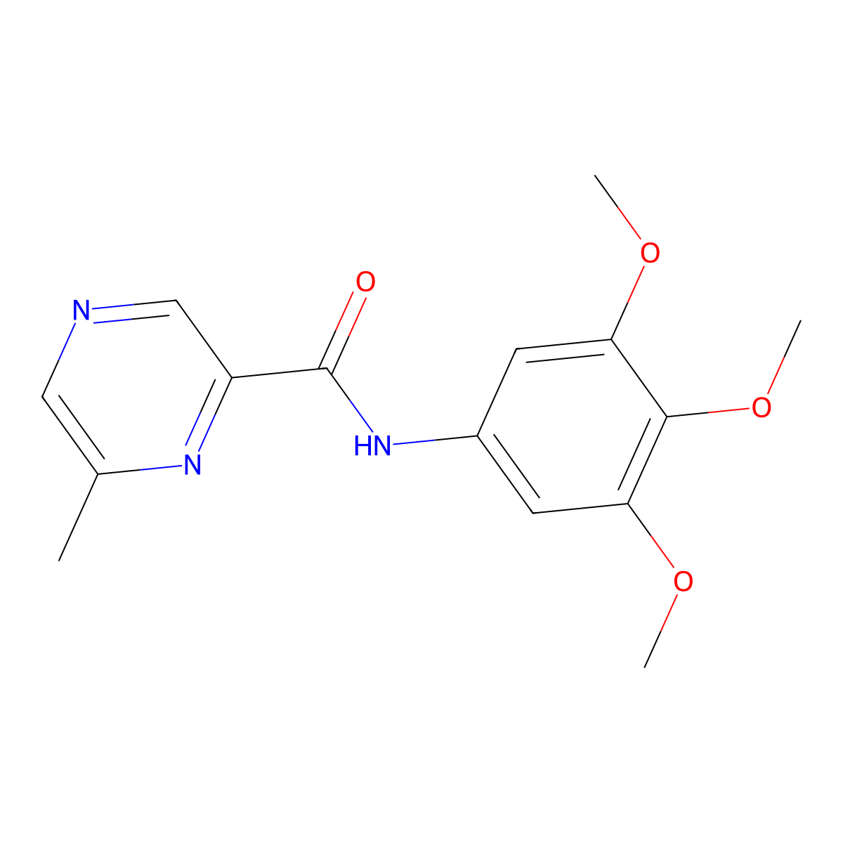 6-Methyl-N-(3,4,5-trimethoxyphenyl)pyrazine-2-carboxamide molecular structure, CAS 2415538-97-3