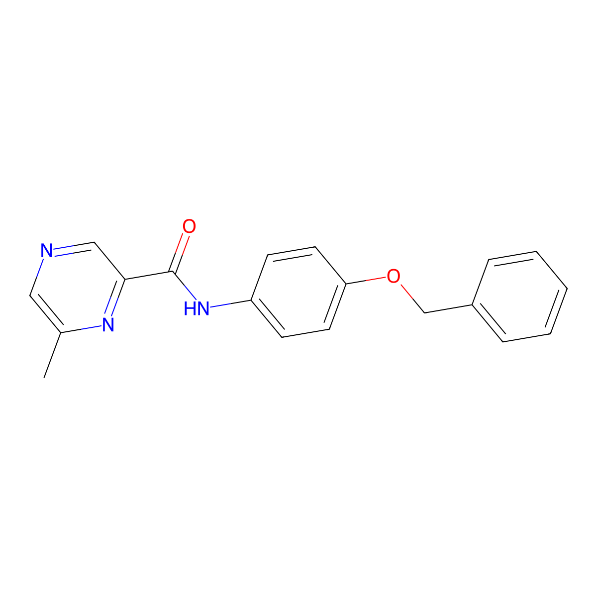 N-[4-(benzyloxy)phenyl]-6-methylpyrazine-2-carboxamide molecular structure, CAS 2415539-06-7