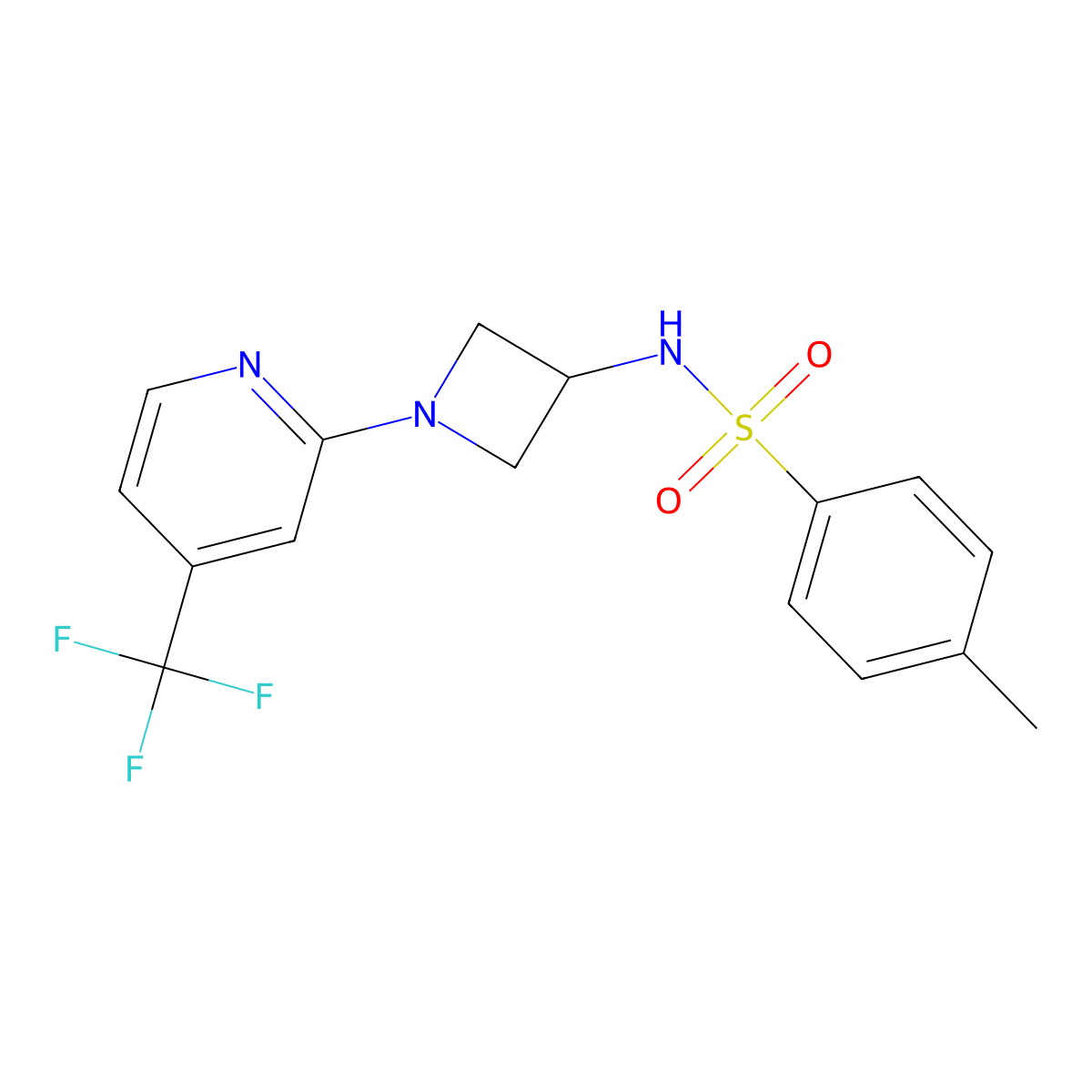 4-methyl-N-{1-[4-(trifluoromethyl)pyridin-2-yl]azetidin-3-yl}benzene-1-sulfonamide molecular structure, CAS 2415539-07-8
