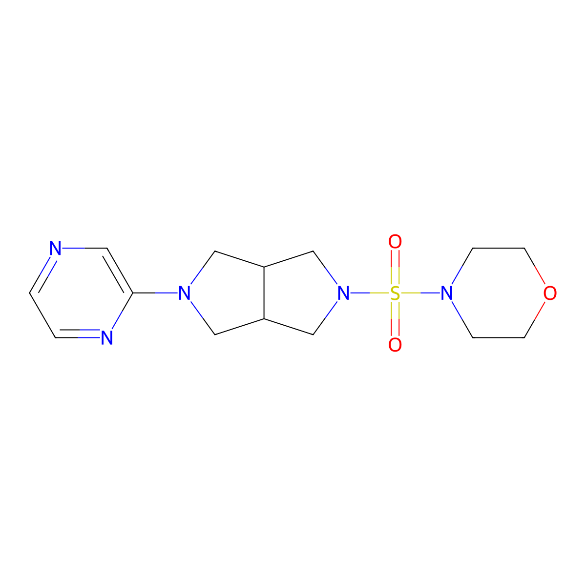 4-{[5-(Pyrazin-2-yl)-octahydropyrrolo[3,4-c]pyrrol-2-yl]sulfonyl}morpholine molecular structure, CAS 2415539-09-0