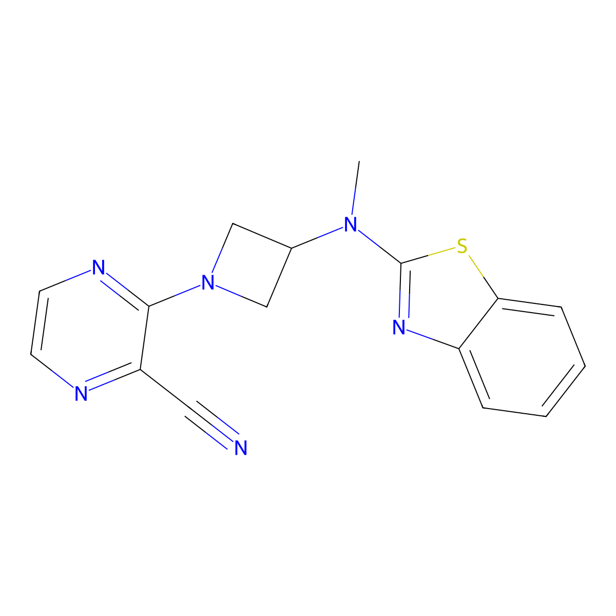3-{3-[(1,3-Benzothiazol-2-yl)(methyl)amino]azetidin-1-yl}pyrazine-2-carbonitrile molecular structure, CAS 2415539-11-4