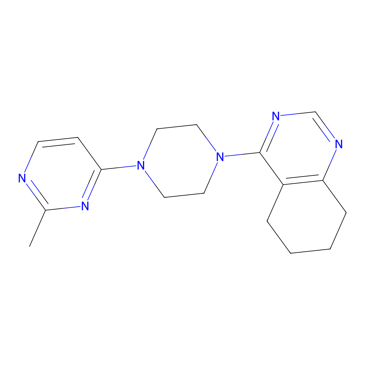 4-[4-(2-Methylpyrimidin-4-yl)piperazin-1-yl]-5,6,7,8-tetrahydroquinazoline molecular structure, CAS 2415539-20-5