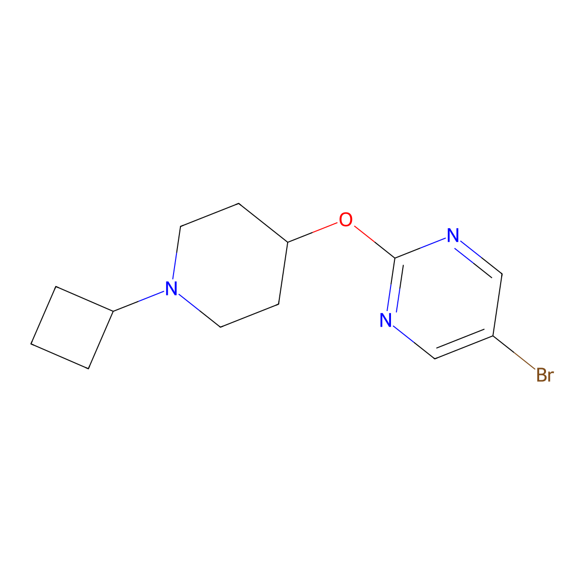 5-Bromo-2-[(1-cyclobutylpiperidin-4-yl)oxy]pyrimidine molecular structure, CAS 2415539-21-6