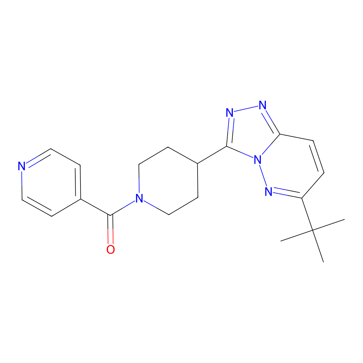 4-(4-{6-Tert-butyl-[1,2,4]triazolo[4,3-b]pyridazin-3-yl}piperidine-1-carbonyl)pyridine molecular structure, CAS 2415539-31-8