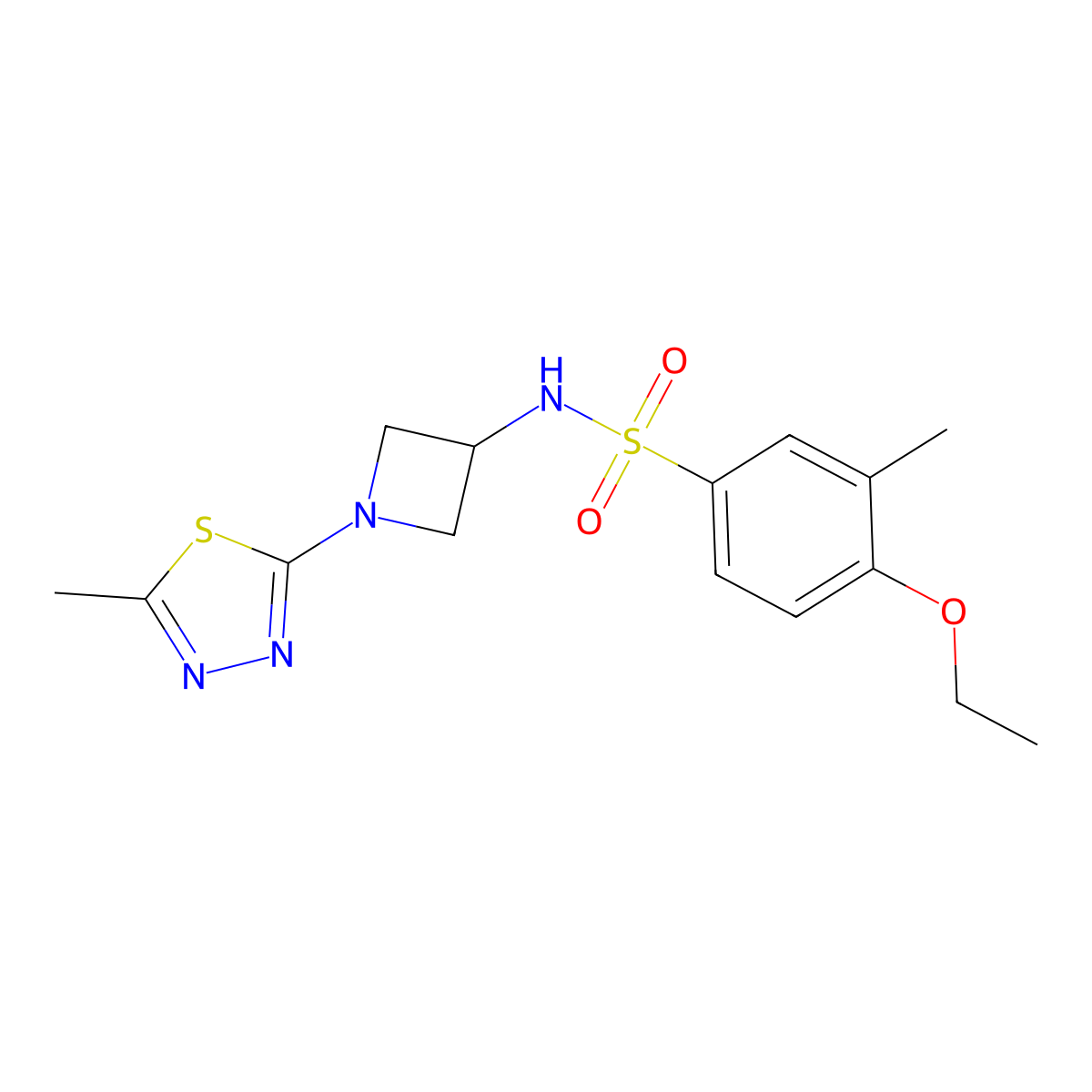 4-ethoxy-3-methyl-N-[1-(5-methyl-1,3,4-thiadiazol-2-yl)azetidin-3-yl]benzene-1-sulfonamide molecular structure, CAS 2415539-33-0