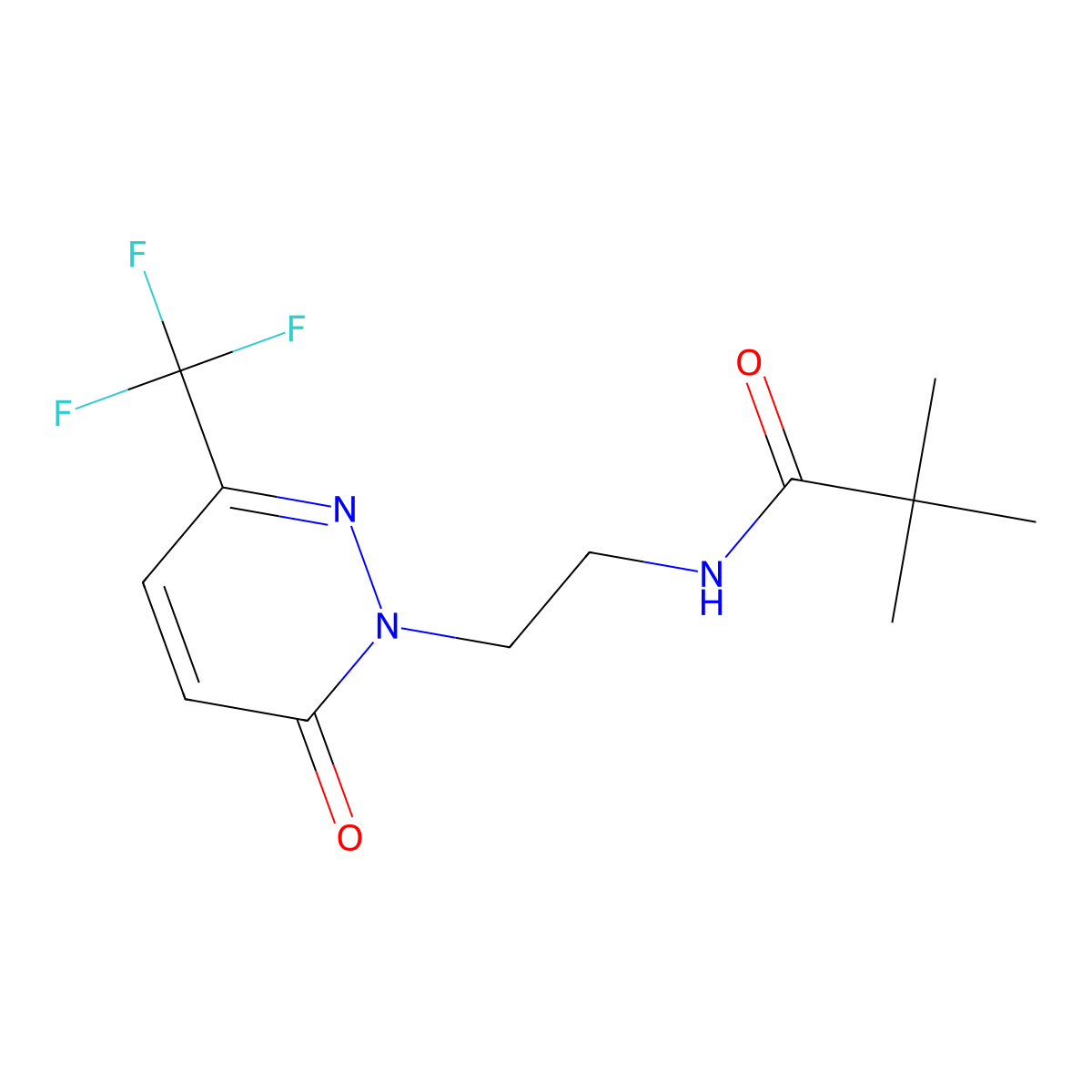 2,2-dimethyl-N-{2-[6-oxo-3-(trifluoromethyl)-1,6-dihydropyridazin-1-yl]ethyl}propanamide molecular structure, CAS 2415539-40-9