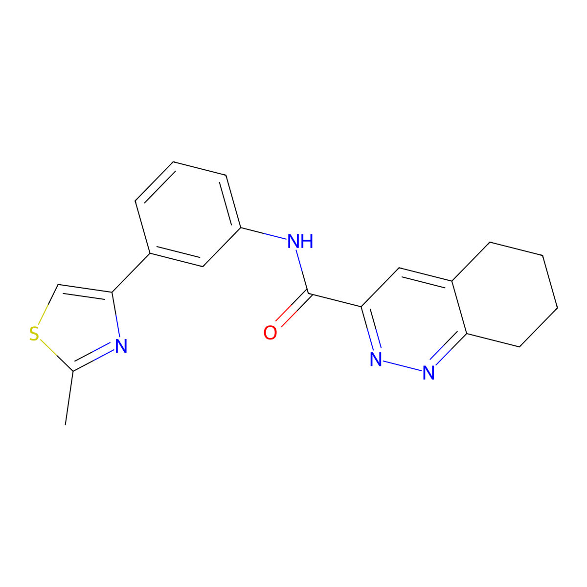 N-[3-(2-Methyl-1,3-thiazol-4-yl)phenyl]-5,6,7,8-tetrahydrocinnoline-3-carboxamide molecular structure, CAS 2415539-42-1
