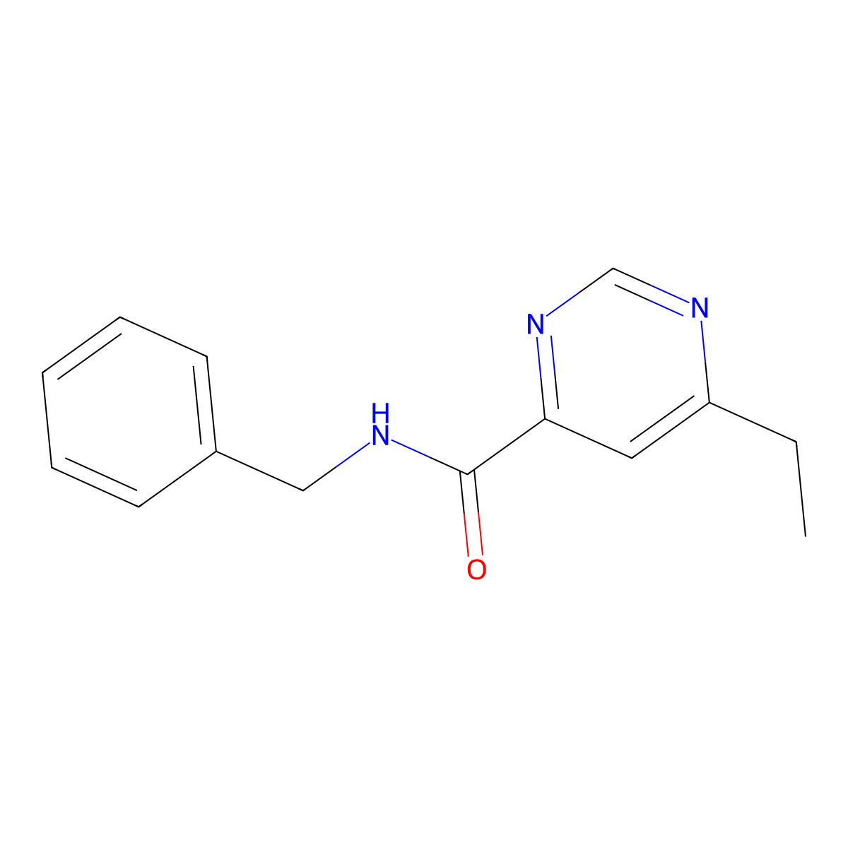 N-benzyl-6-ethylpyrimidine-4-carboxamide molecular structure, CAS 2415539-46-5