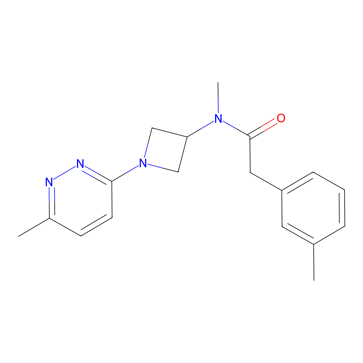 N-methyl-2-(3-methylphenyl)-N-[1-(6-methylpyridazin-3-yl)azetidin-3-yl]acetamide molecular structure, CAS 2415539-48-7
