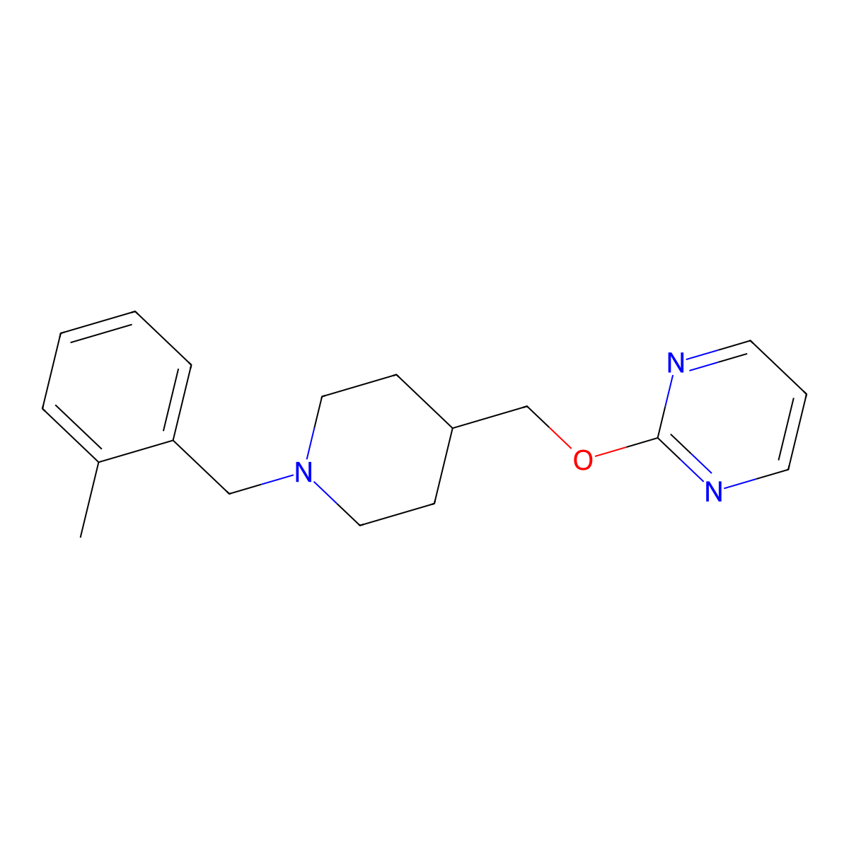 2-({1-[(2-Methylphenyl)methyl]piperidin-4-yl}methoxy)pyrimidine molecular structure, CAS 2415539-58-9