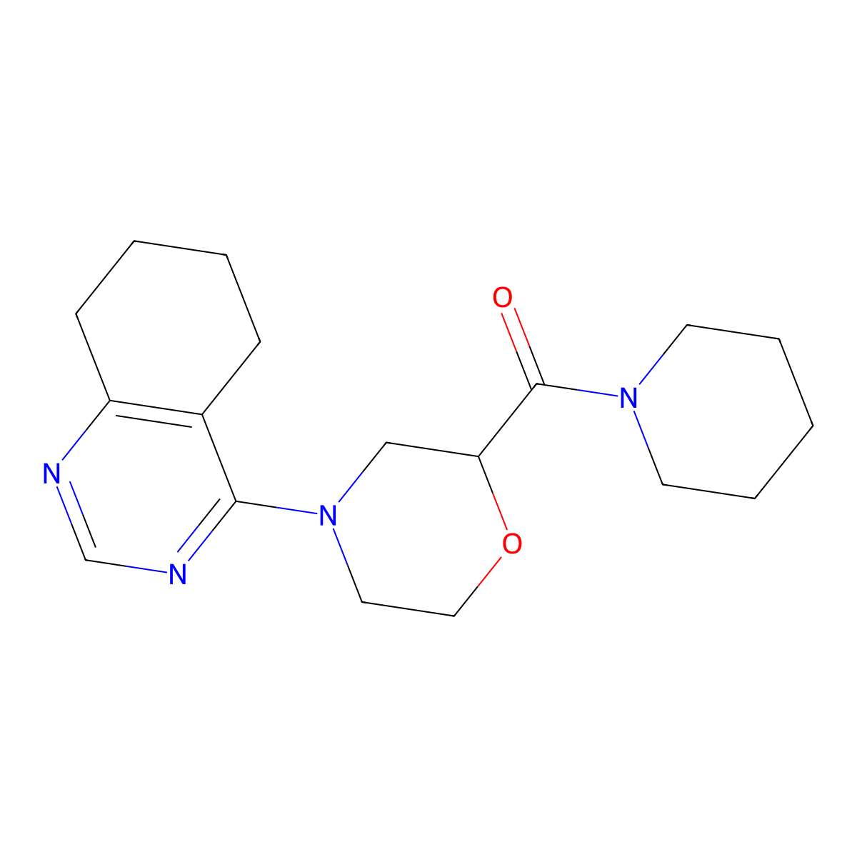 4-[2-(Piperidine-1-carbonyl)morpholin-4-yl]-5,6,7,8-tetrahydroquinazoline molecular structure, CAS 2415539-84-1