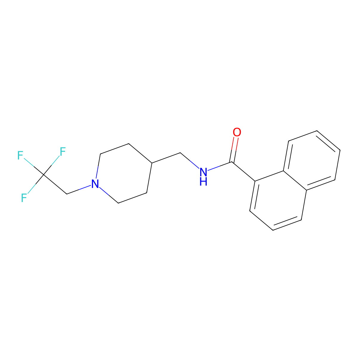 N-{[1-(2,2,2-trifluoroethyl)piperidin-4-yl]methyl}naphthalene-1-carboxamide molecular structure, CAS 2415539-93-2