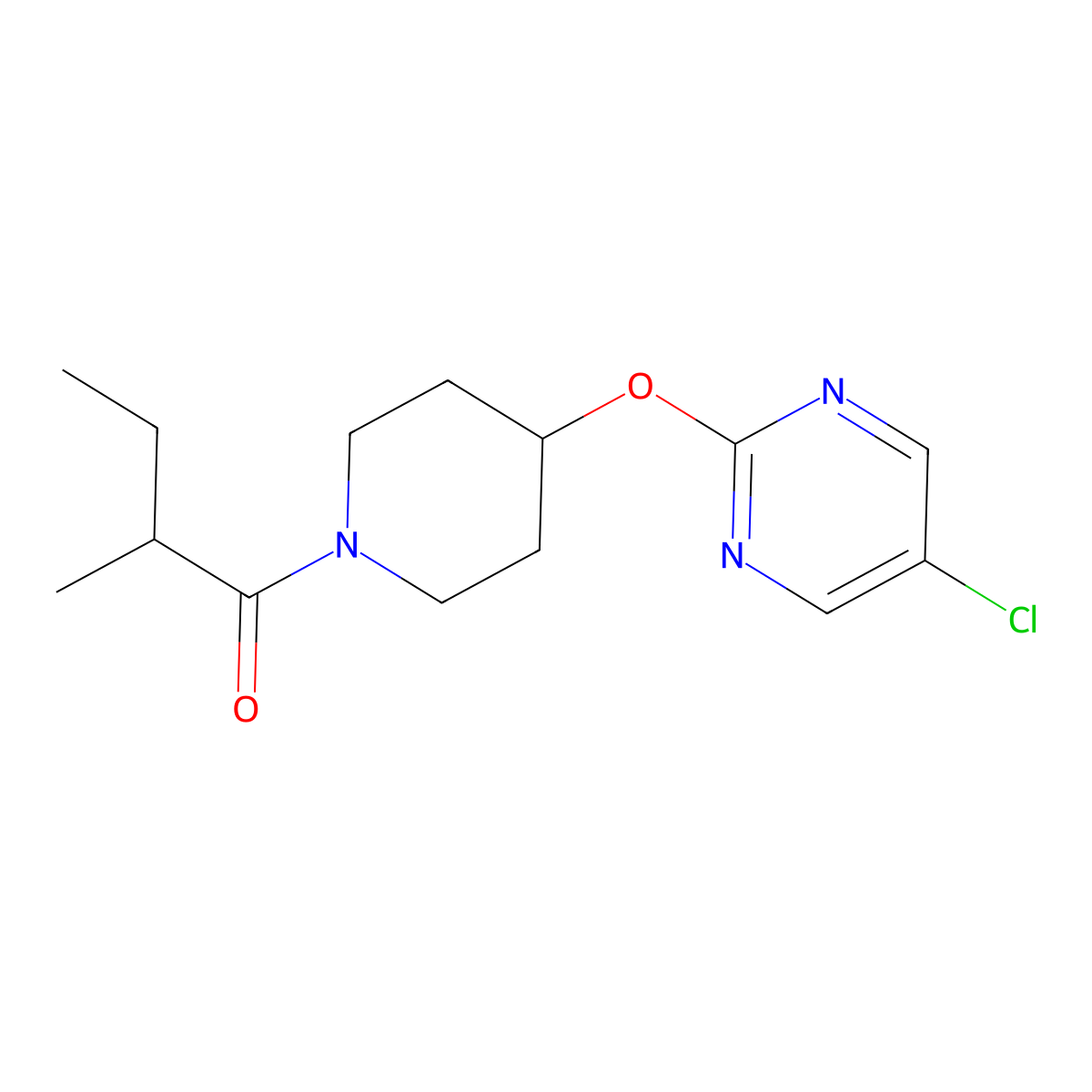 1-{4-[(5-Chloropyrimidin-2-yl)oxy]piperidin-1-yl}-2-methylbutan-1-one molecular structure, CAS 2415540-05-3