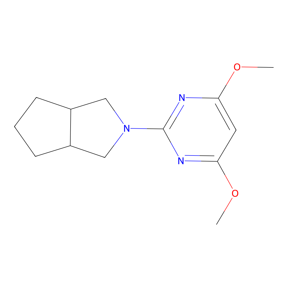 4,6-Dimethoxy-2-{octahydrocyclopenta[c]pyrrol-2-yl}pyrimidine molecular structure, CAS 2415540-06-4