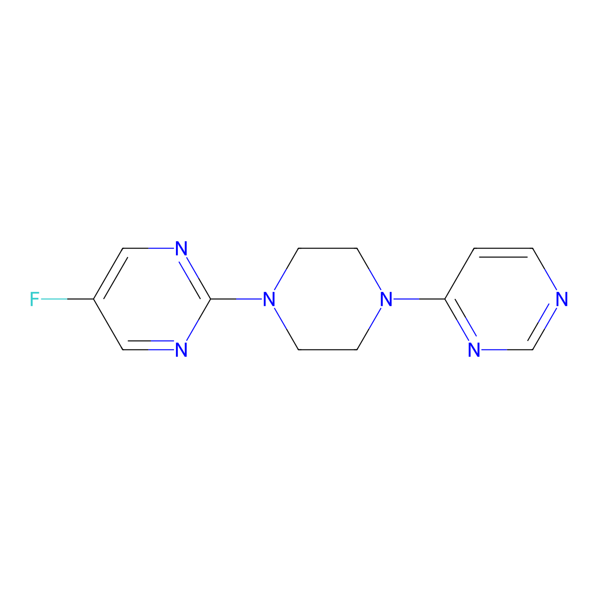 5-Fluoro-2-[4-(pyrimidin-4-yl)piperazin-1-yl]pyrimidine molecular structure, CAS 2415540-14-4