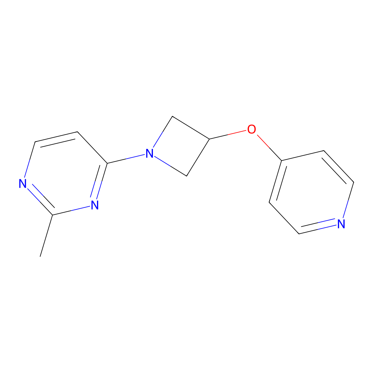 2-Methyl-4-[3-(pyridin-4-yloxy)azetidin-1-yl]pyrimidine molecular structure, CAS 2415540-20-2