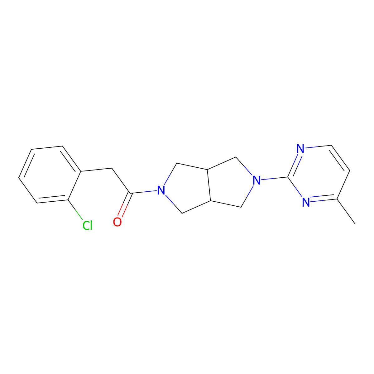 2-(2-Chlorophenyl)-1-[5-(4-methylpyrimidin-2-yl)-octahydropyrrolo[3,4-c]pyrrol-2-yl]ethan-1-one molecular structure, CAS 2415540-32-6