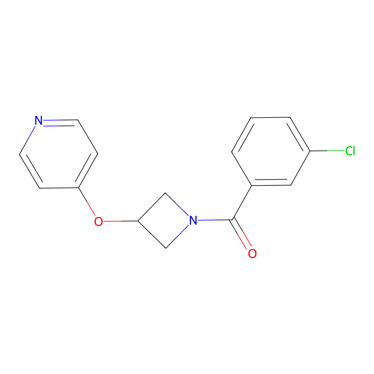 4-{[1-(3-Chlorobenzoyl)azetidin-3-yl]oxy}pyridine molecular structure, CAS 2415540-37-1