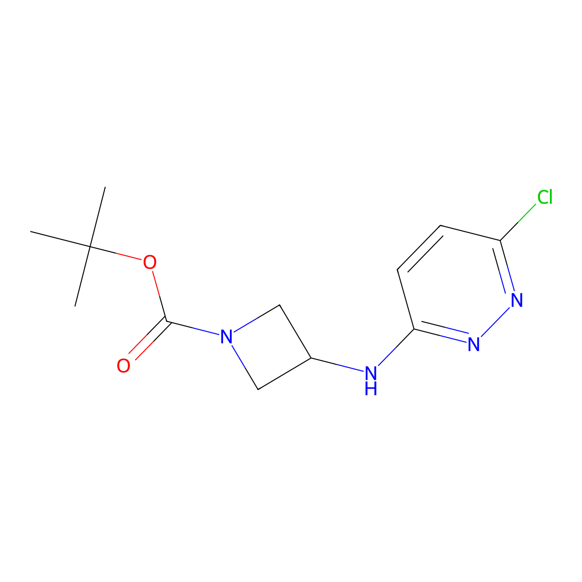 Tert-butyl 3-[(6-chloropyridazin-3-yl)amino]azetidine-1-carboxylate molecular structure, CAS 2415540-39-3
