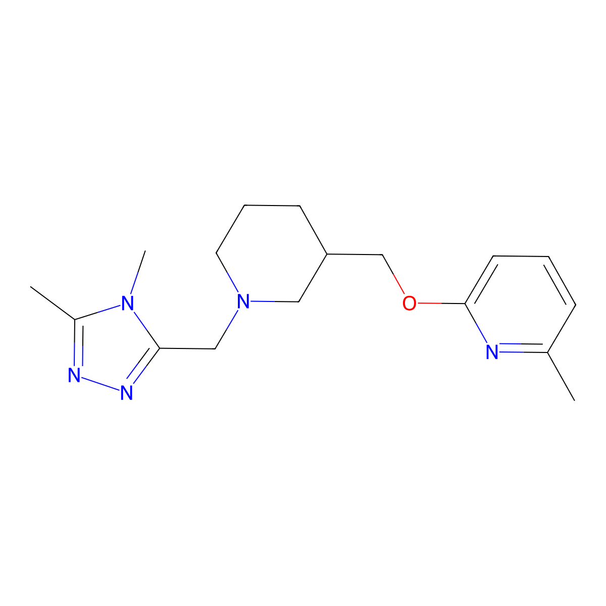 2-({1-[(4,5-dimethyl-4H-1,2,4-triazol-3-yl)methyl]piperidin-3-yl}methoxy)-6-methylpyridine molecular structure, CAS 2415540-40-6