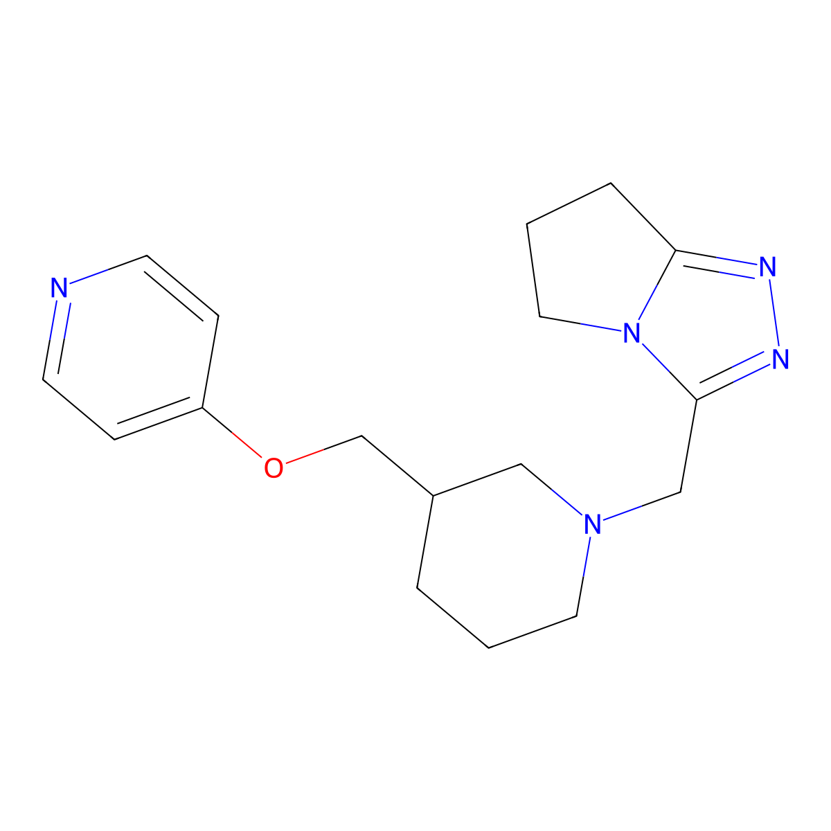 4-{[1-({5H,6H,7H-pyrrolo[2,1-c][1,2,4]triazol-3-yl}methyl)piperidin-3-yl]methoxy}pyridine molecular structure, CAS 2415540-42-8