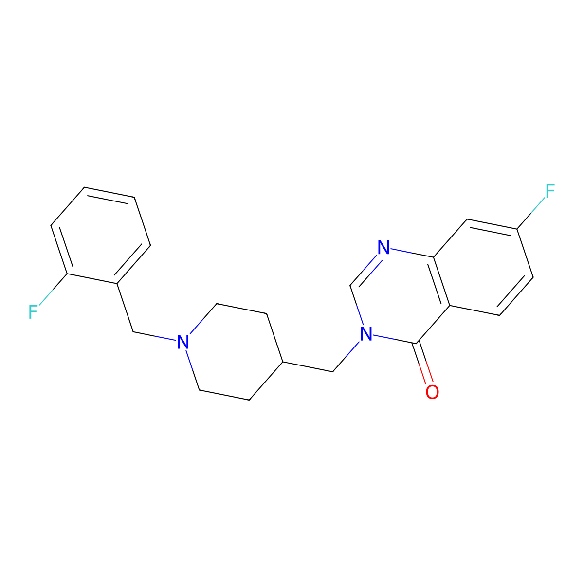 7-Fluoro-3-({1-[(2-fluorophenyl)methyl]piperidin-4-yl}methyl)-3,4-dihydroquinazolin-4-one molecular structure, CAS 2415540-43-9